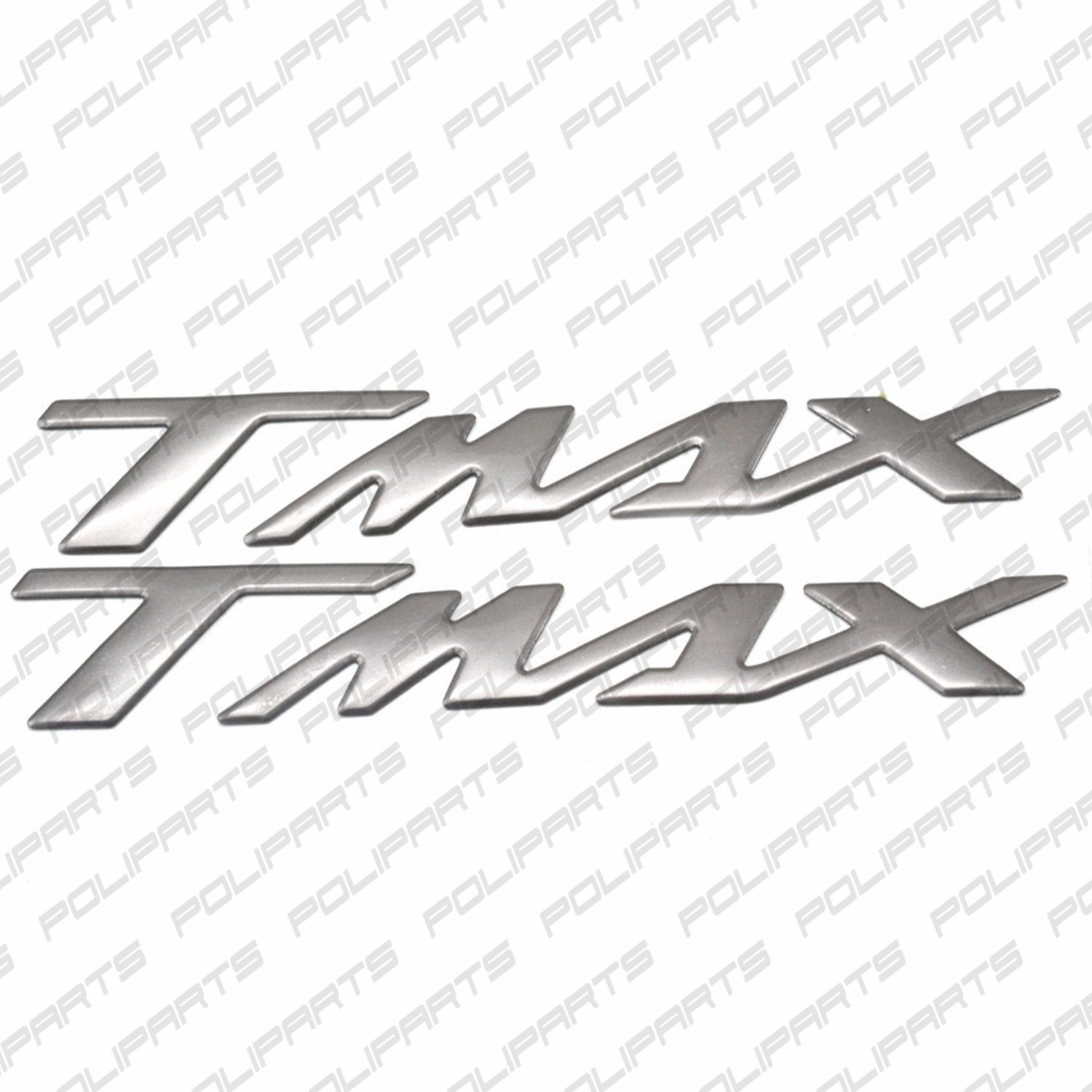 adesivi logo tmax argento 3D Resin Stickers Yamaha TMAX Logo – 1 Pair - Image 3