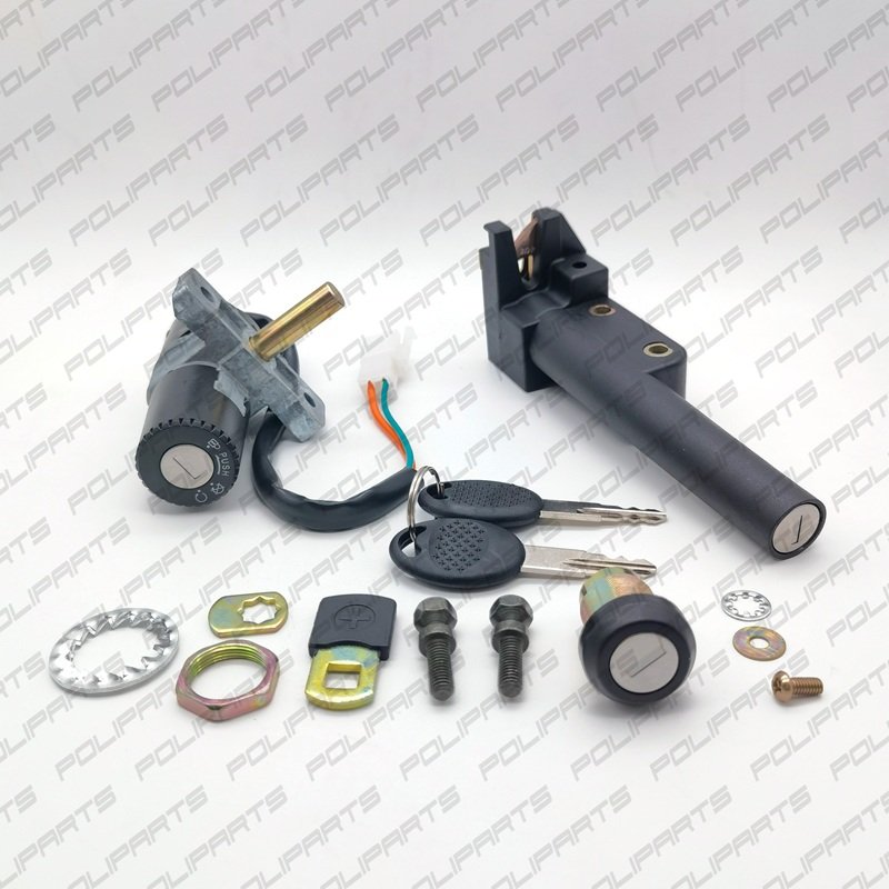quadri chiave kit serrature Aprilia SR 50 WWW AC Kit Serrature Completo Blocchetto Chiavi Avviamento per Aprilia SR 50cc Vari Modelli Aprilia R.O. 8202218 / 8202386 - immagine 3